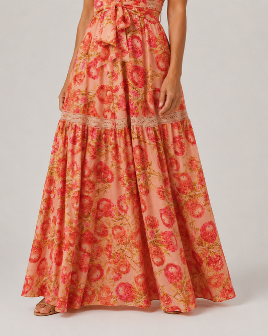 Mónica Vestido Maxi Camisero Floral