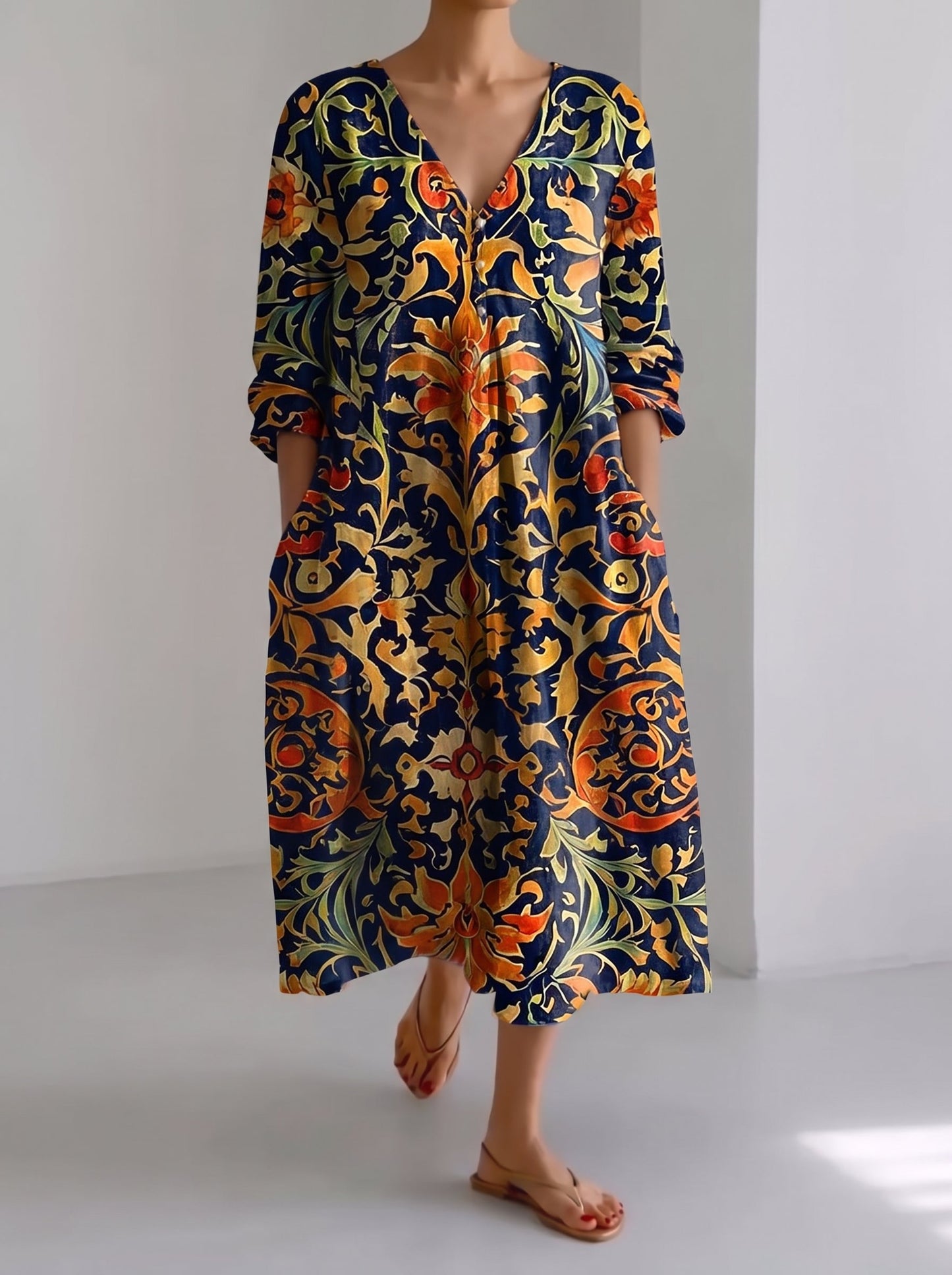 Vestido Largo Primaveral Vittoria - Corte Fluido para Mujer