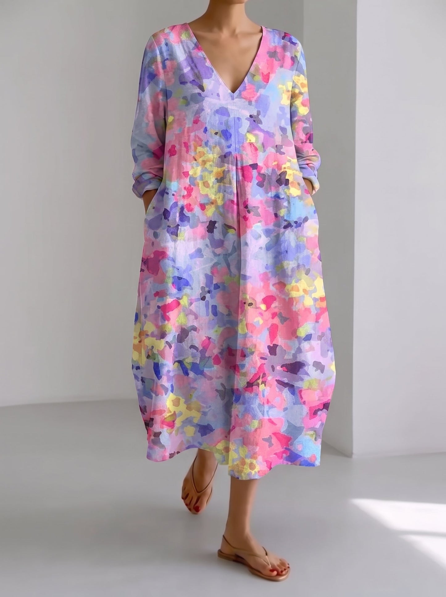Vestido Largo de Lino Aurora - Corte Fluido para Mujer