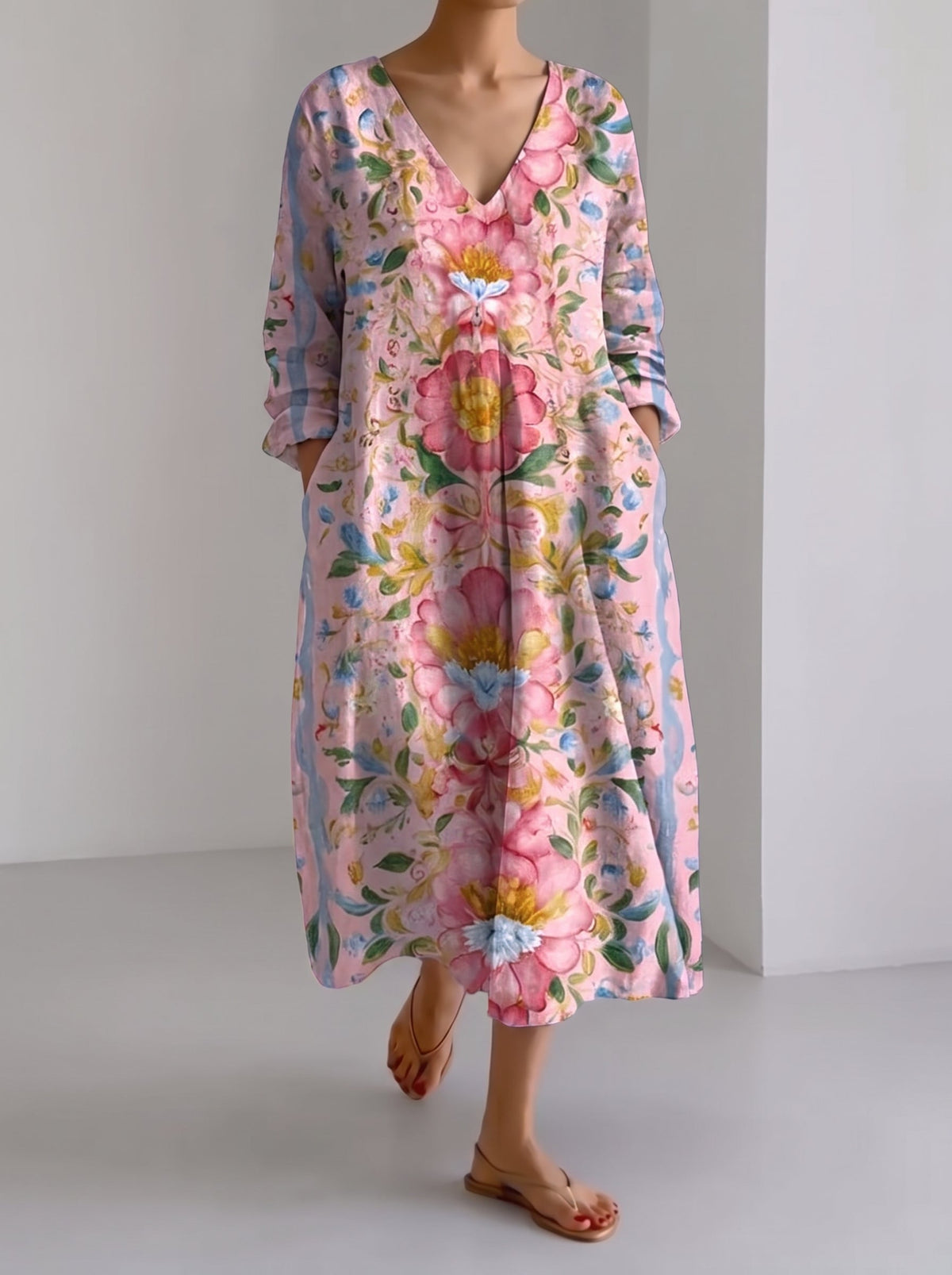 Vestido Amplio de Paseo Bianca - Corte Envolvente para Mujer