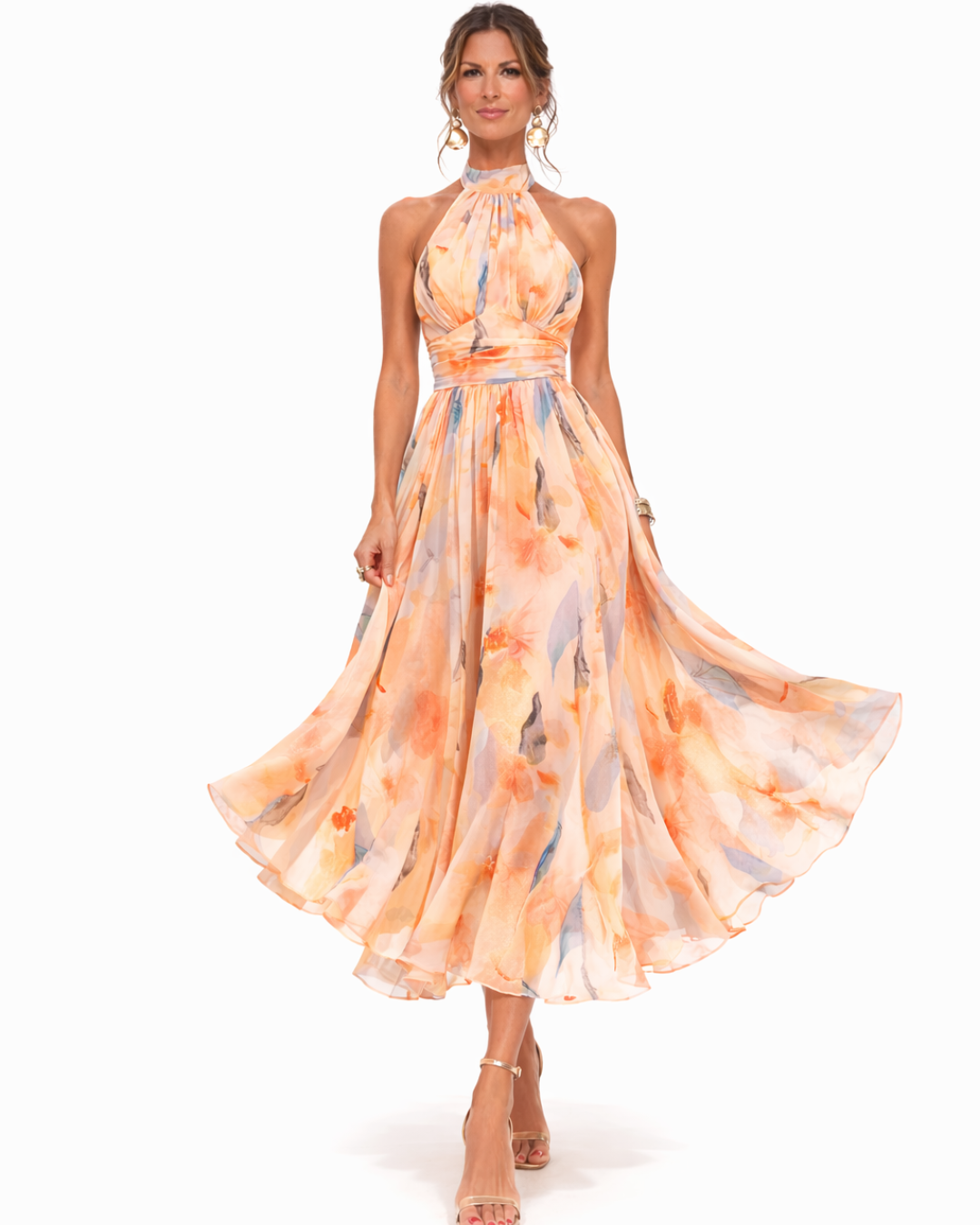 Robe Halter Aurora | Élégance intemporelle en satin luxueux