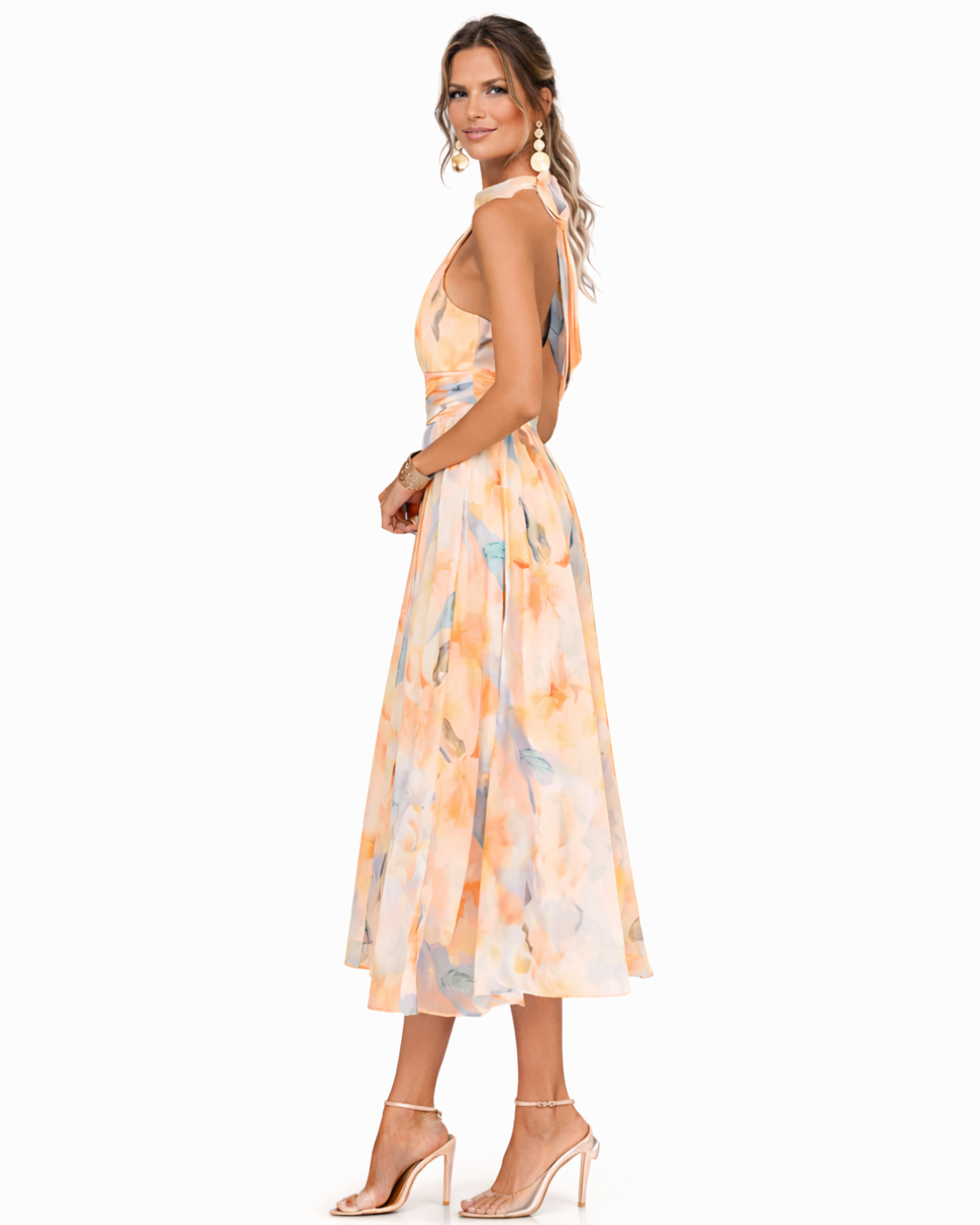 Robe Halter Aurora | Élégance intemporelle en satin luxueux