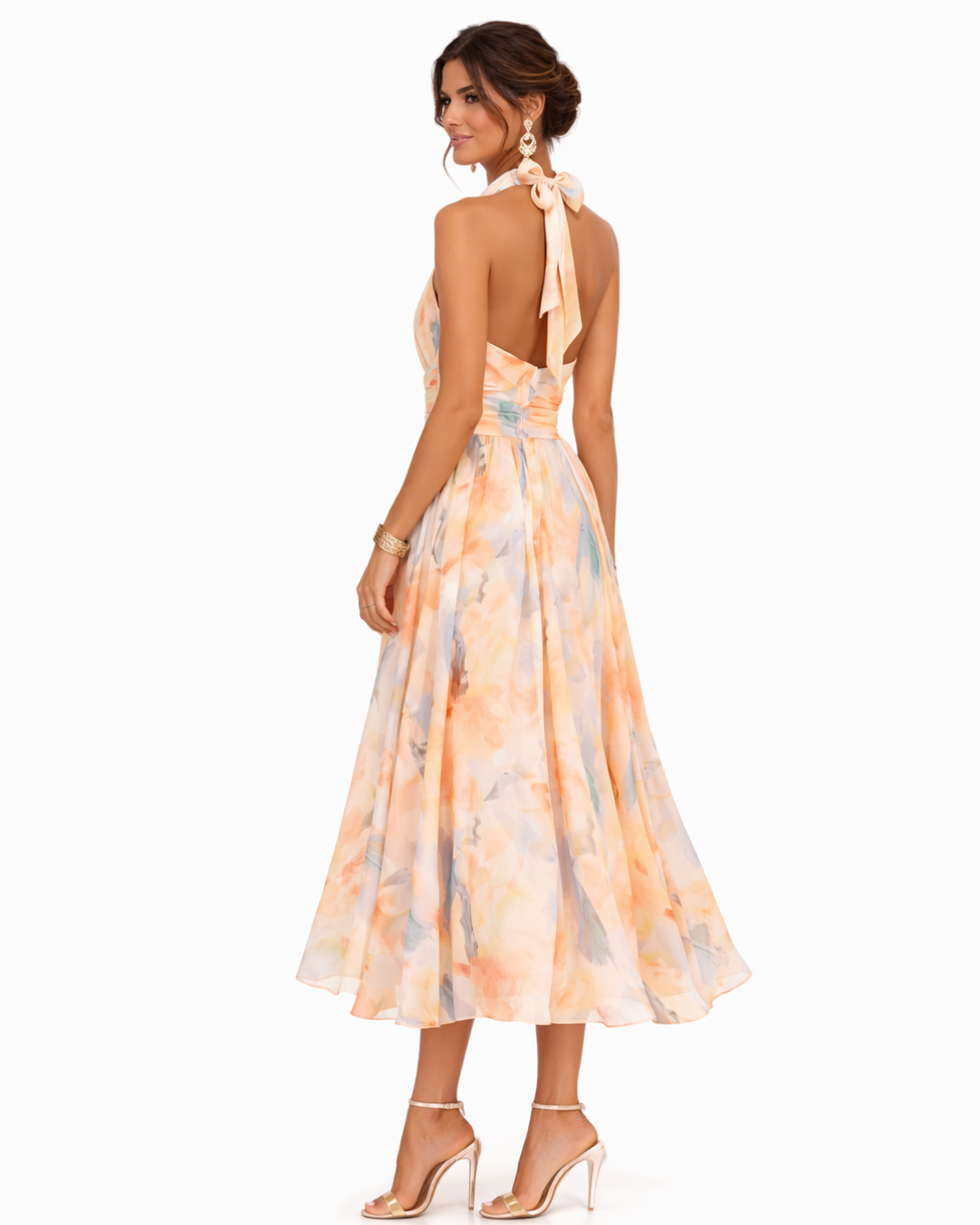 Robe Halter Aurora | Élégance intemporelle en satin luxueux