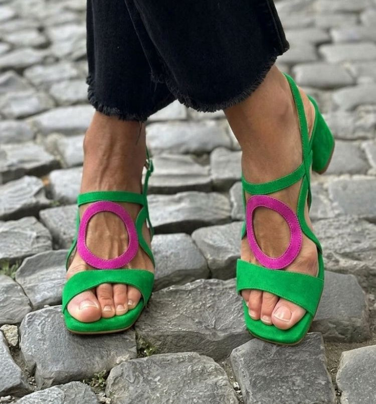 Verde y fucsia