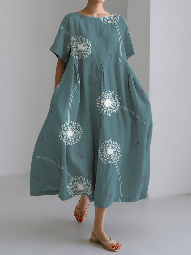 Vestido de Verano Floral Gabby - Línea A con Mangas Abullonadas