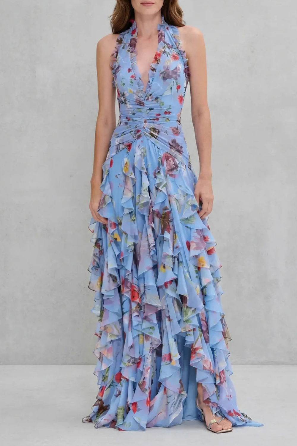 Robe Longue Élégante à Col Halter - Maison Claire et Sylvie