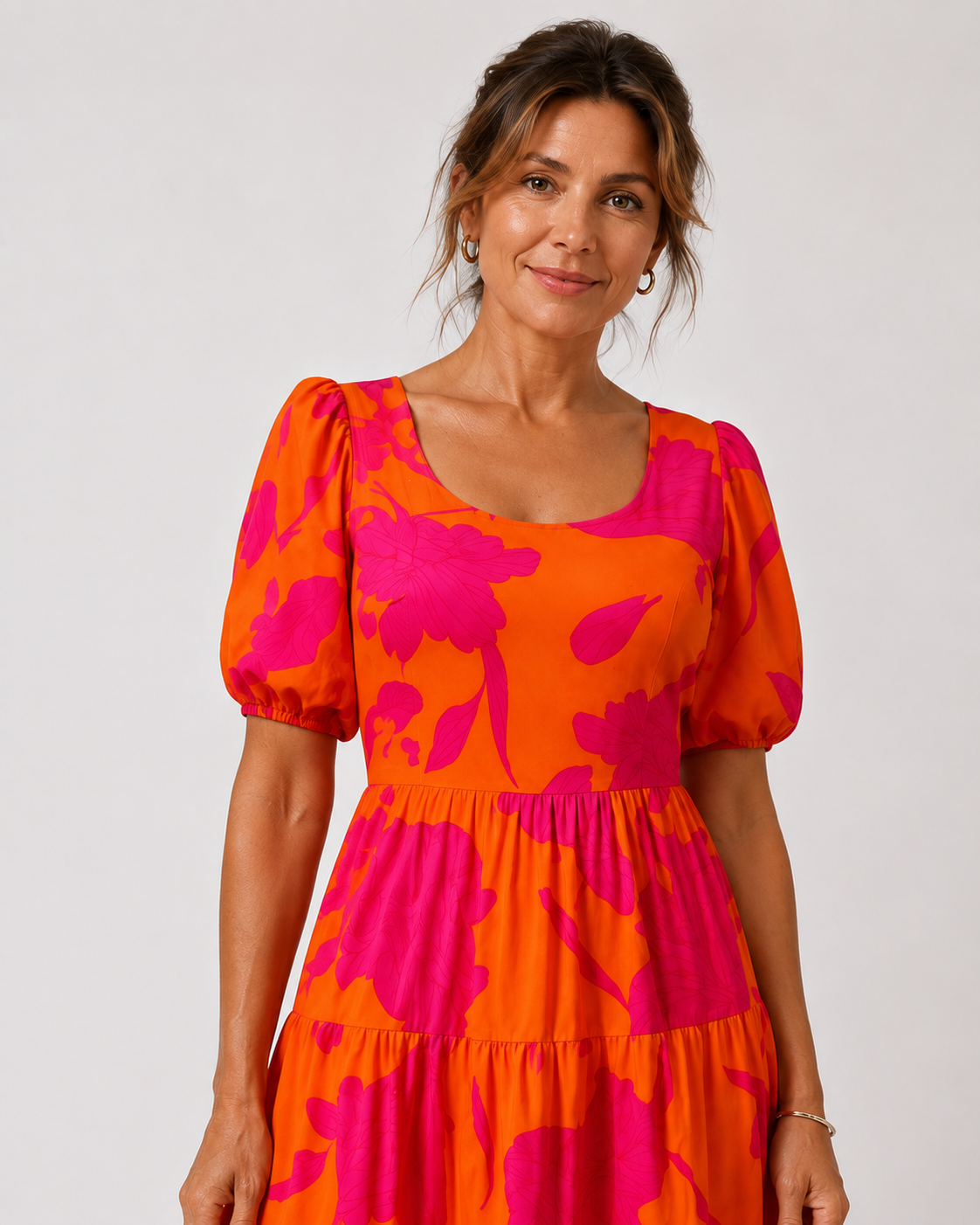 Saray Vestido Maxi Estampado Bicolor