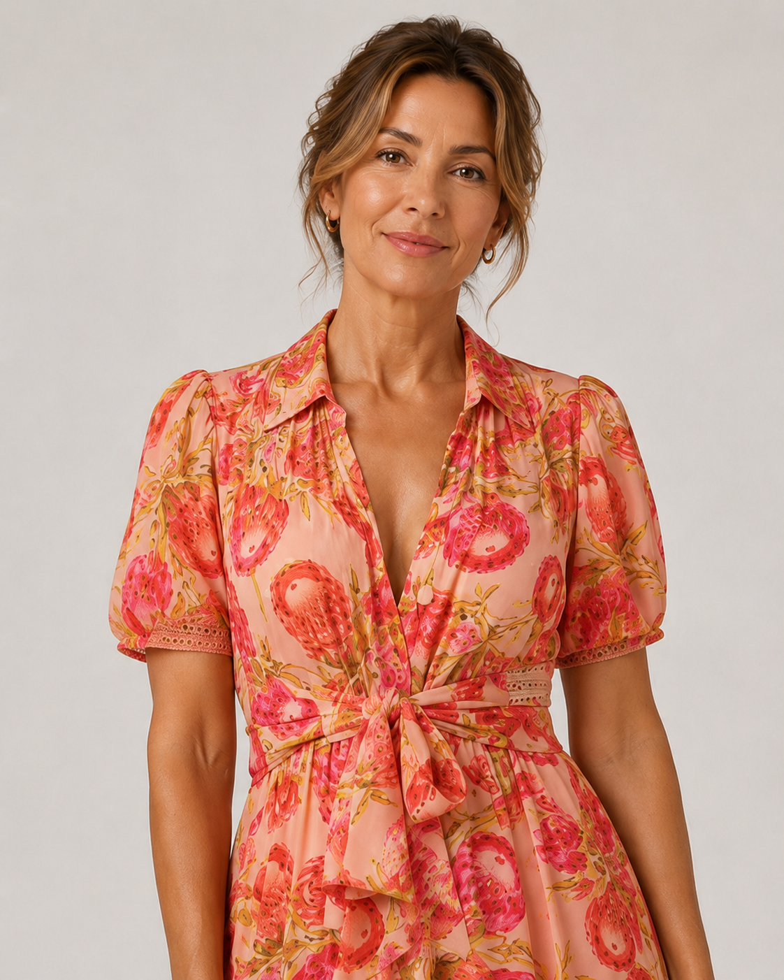 Mónica Vestido Maxi Camisero Floral