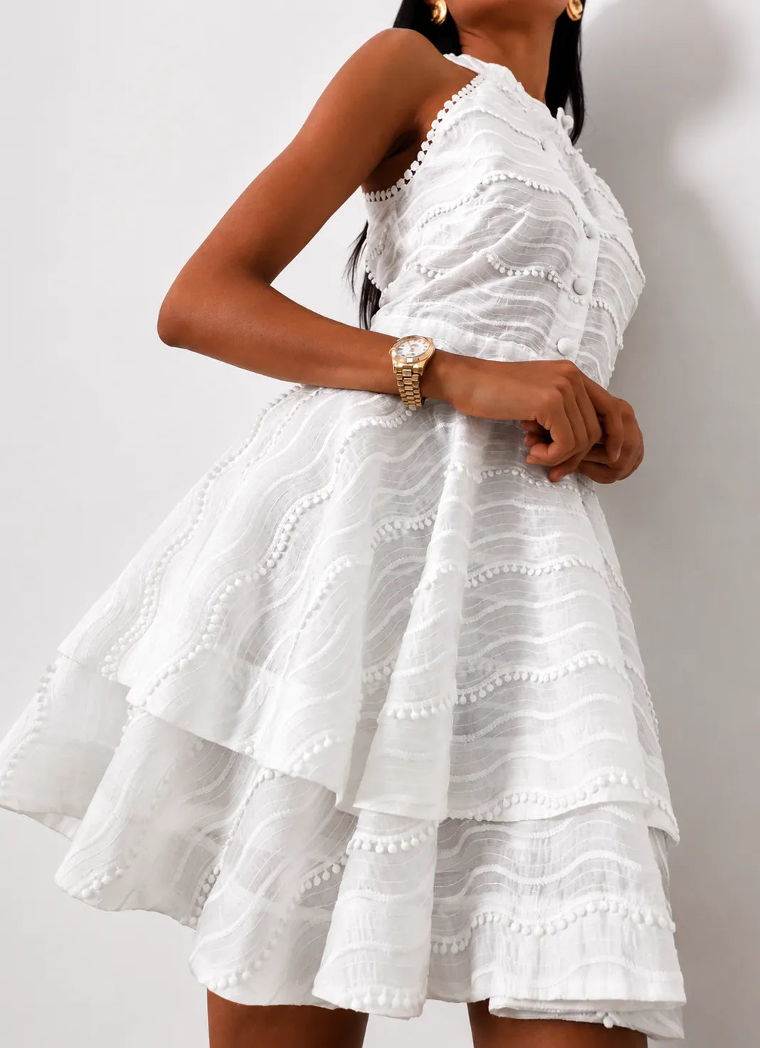 Vestido Bianca White Broderie