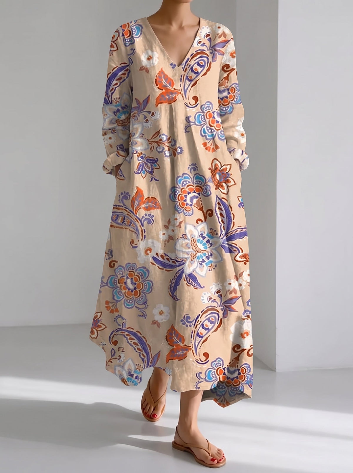 Vestido Oversize de Lino Serena - Corte Amplio para Mujer