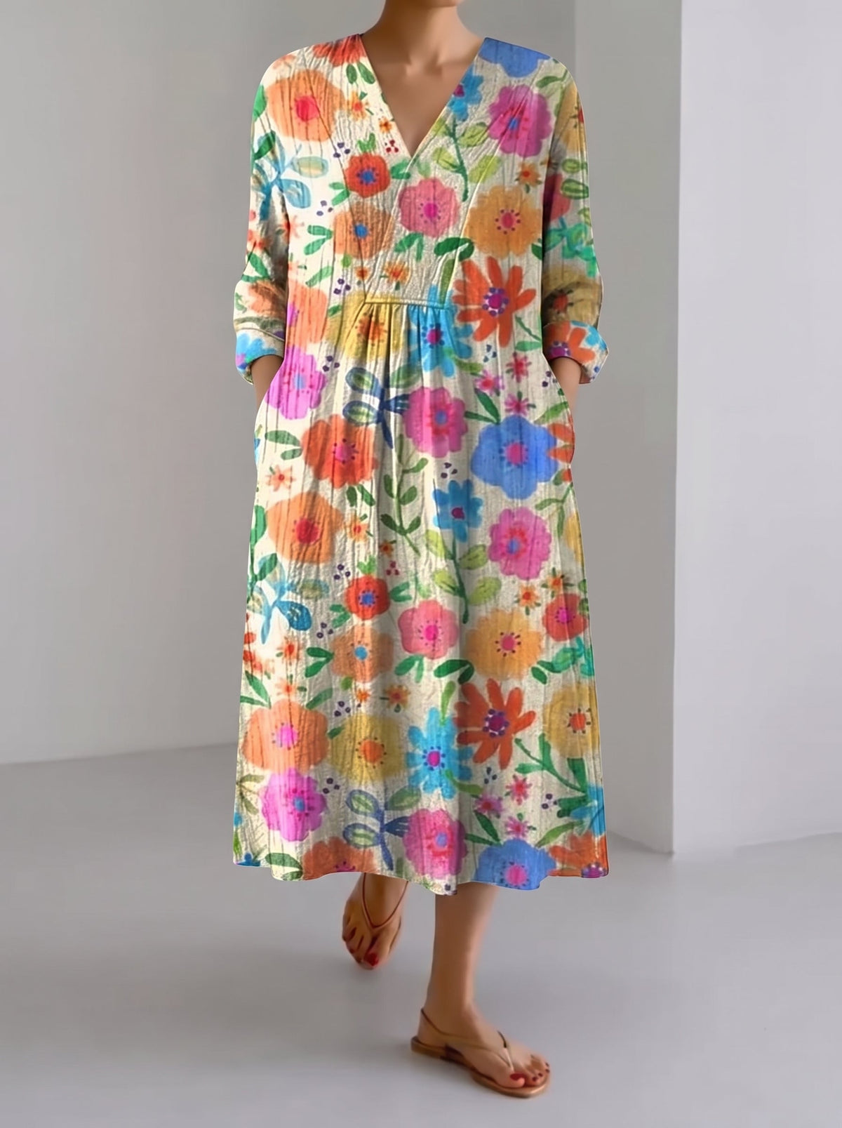 Vestido Cómodo de Lino Emma - Corte Relajado para Mujer