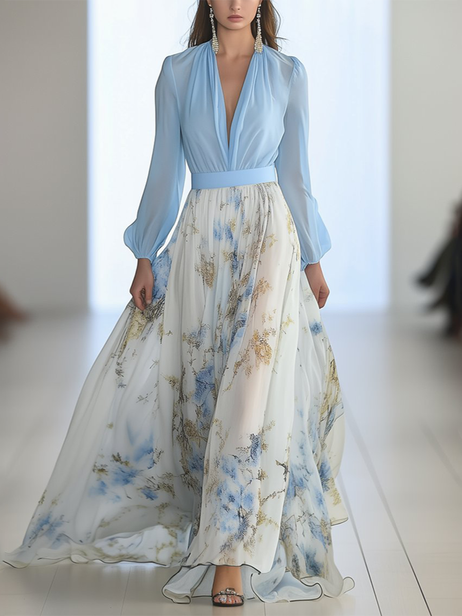 Robe Maxi Fleurie Pénélope | Élégance Éternelle de Maison Claire et Sylvie