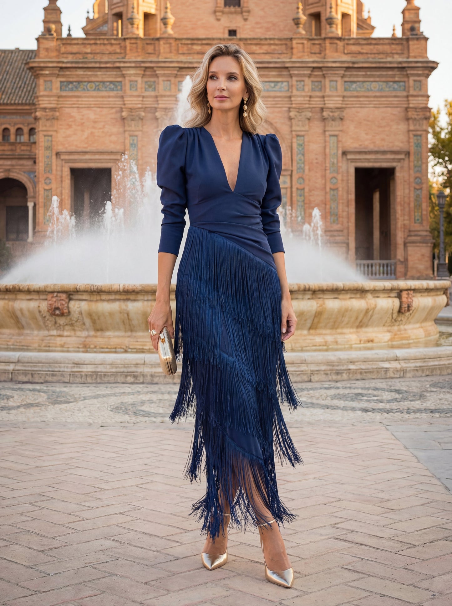 Robe Évasée en Franges Élégantes - Maison Claire et Sylvie