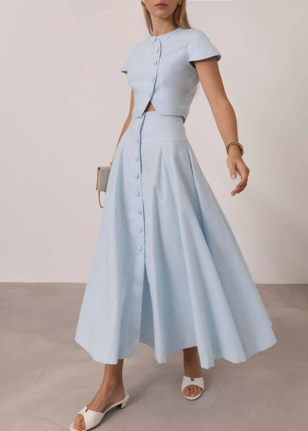 Rossala Blue Linen Set