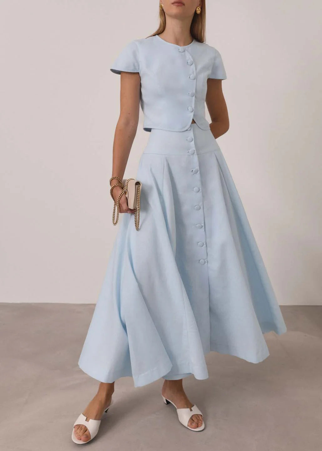 Rossala Blue Linen Set
