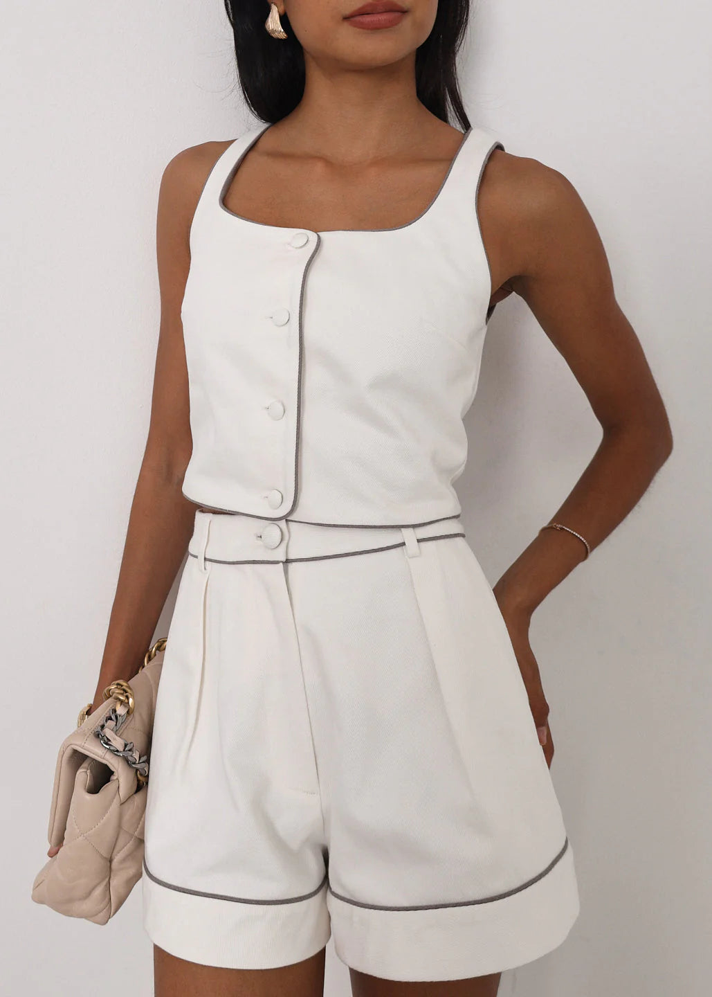 Shola White Denim-Set