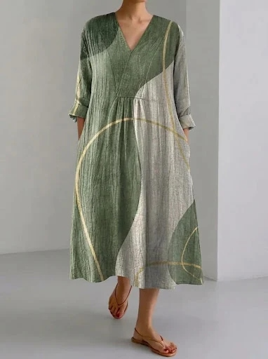 Vestido Largo de Lino Lara - Corte Fluido para Mujer